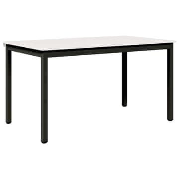 Vidaxl Jedilna miza Bela 140 x 80 x 75 cm Masivno borovo les