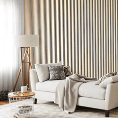 ALFISTYLE Akustične stenske plošče z lesenim furnirjem - dekor svetli hrast | 260 x 60,5 cm | AK001_LONG.