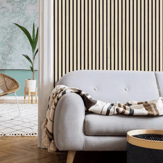 ALFISTYLE Akustične stenske plošče z lesenim furnirjem - dekor svetli hrast | 260 x 60,5 cm | AK001_LONG.
