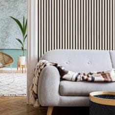ALFISTYLE Akustične stenske plošče z lesenim furnirjem - dekor sivi hrast | 260 x 60,5 cm | AK002_LONG.