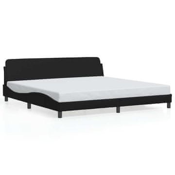 Vidaxl Posteljni okvir Dover črn 193x203 cm umetno usnje
