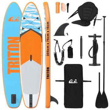 Vidaxl SUP deska s sedežem 2-v-1 TRITON 305 x 76 x 15 cm Modra za