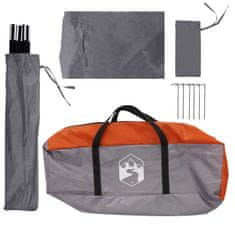 Vidaxl Avto šotor Siva in oranžna 350 x 250 cm Poliester in jeklo