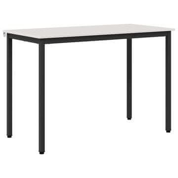 Vidaxl Jedilna miza Bela 110 x 55 x 75 cm Masivno borovo les
