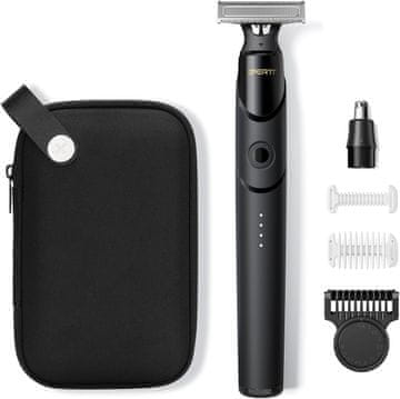 Nikcorp Magnetyczna električna brivska trimer unisex z magnetnimi nastavki i univerzalnim etuijem, USB-C hitro polnjenje do 30 min, do 90 min delovanja, nerjavno jeklo, LED indikator, potovalna zapora