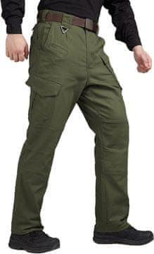 Nikcorp Moške taktične cargo hlače vojaški stil Militare 30 W 30L zračen elastičen bombaž 8 žepov outdoor delo, trekking, survival, zelene