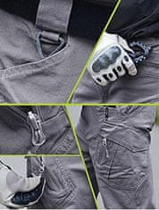 Nikcorp Moške cargo taktične delovne hlače vojaške sive 30W trpežen bombaž zračen elastičen 8 žepov zadrga ergonomski kroj ojačani šivi za treking outdoor delavnico motor vožnjo vintage