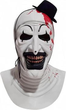 Nikcorp Klaun maska WEQNGIU Groze realistična horor latex 56-62 cm zlověstni nasmeh špičaki za Halloween cosplay tematske zabave za odrasle
