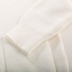 Nikcorp Dekliška jopica z ovratnikom bela, velikost 7 let, eleganten pulover na dvosmerno zadrgo z raglan rokavi in 2 žepoma, udobna vsakodnevna oblačila za deklice, klasičen kroj z revers ovratnikom