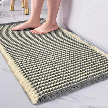 Nikcorp koupelnová rohožka mikrovlákno vaflová struktura protiskluzová podložka HMA 80 x 50 cm sprchová podložka šedá rýchloschnúca prateľná v práčke