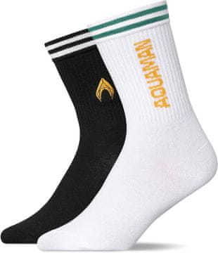 Nikcorp Športne kratke bombažne nogavice Aquaman Organic Cotton Retro 2 para, organski bombaž, zračne in elastične, odporne, vlažnost odvaja, do gležnjev 43-46
