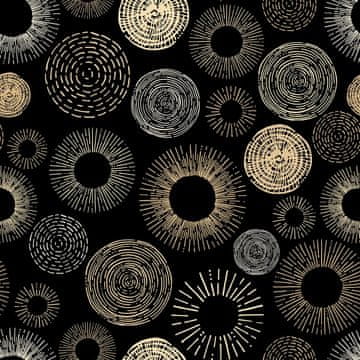 Nikcorp Samolepilna geometrijska tapeta ReWallpaper črno-zlata PVC vodoodporna pralna, 44,5 cm x 3 m, za stene kuhinjo kopalnico in pohištvo