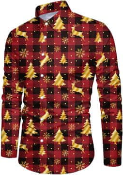 Nikcorp Moška srajca Fanient 3D-natis vzorec casual elegantna, lahka hitro sušeča tkanina, regular fit, klasičen turn-down ovratnik, gumbna zapenjanje, mešanica bombaž poliester elastan, XL barvita