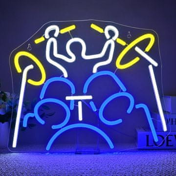 Nikcorp LED neonska stenska dekorativna plošča bobnar – dizajnerski motiv, zatemnitev, 39x32 cm, flek. LED trak na ojačani akrilni plošči, notranja uporaba