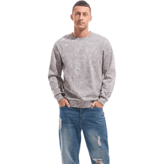 Nikcorp Moška flis jakna Crewneck Casual podložena topla siva 3XL, regular fit 75% bombaž 25% poliester, izolacija proti mrazu in vetru, za jesensko-zimsko outdoor vsakodnevno nošenje