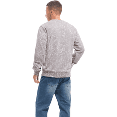 Nikcorp Moška flis jakna Crewneck Casual podložena topla siva 3XL, regular fit 75% bombaž 25% poliester, izolacija proti mrazu in vetru, za jesensko-zimsko outdoor vsakodnevno nošenje