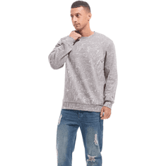 Nikcorp Moška flis jakna Crewneck Casual podložena topla siva 3XL, regular fit 75% bombaž 25% poliester, izolacija proti mrazu in vetru, za jesensko-zimsko outdoor vsakodnevno nošenje