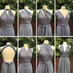 Nikcorp Damska večernja obleka maxi multi-wear brez rokavov visok pas prilagodljiv kroj vezalkami bandage zelena S