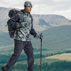 Nikcorp Lovske hlače LOOGU Bojanke softshell 96% poliester 4% elastan kamuflaža vodoodporne dihajoče, polar flis podloga, 6 žepov UV zaščita, stretch pas 34x34 XL