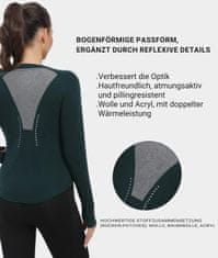 Nikcorp Ženska termoaktivna majica Ostalo termo majica slim fit dolg rokav odprtine za palce odsevni element zimski outdoor športi dnevno udobje zelena M