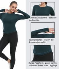 Nikcorp Ženska termoaktivna majica Ostalo termo majica slim fit dolg rokav odprtine za palce odsevni element zimski outdoor športi dnevno udobje zelena M