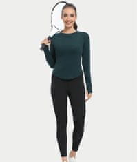 Nikcorp Ženska termoaktivna majica Ostalo termo majica slim fit dolg rokav odprtine za palce odsevni element zimski outdoor športi dnevno udobje zelena M