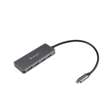 eSTUFF USB-C hub razdelilnik 1x USB-C, 4x USB-A 3.0