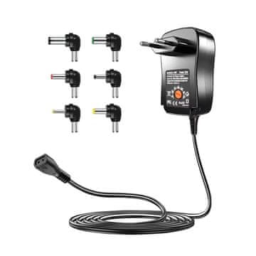 MG Charger univerzalni nastavljiv napajalnik 3-12V, 30W, črn