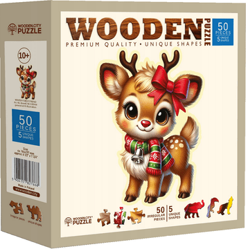 WOODEN CITY Lesena sestavljanka Zimski prijatelj 50 kosov