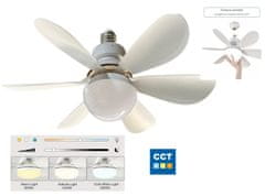 Optonica Ventilator z LED osvetlitvijo za navoj E27 – 12W CCT + daljinski upravljalnik