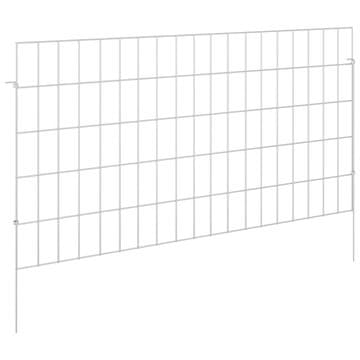 Vidaxl Ograja za vrt z žeblji 12 szt. 95 x 50 cm Mesh Pocinkano jeklo