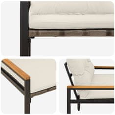 Vidaxl Zunanja klop 2 -Seater 116 x 67,5 x 72 cm poli ratan