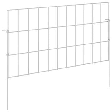 Vidaxl Ograja za vrt z žeblji 12 szt. 55 x 30 cm Mesh Pocinkano jeklo