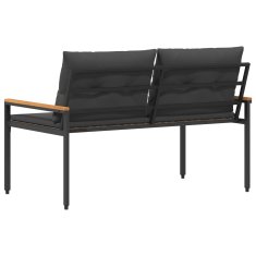 Vidaxl Zunanja klop 2 -Seater 116 x 67,5 x 72 cm poli ratan Temno siva