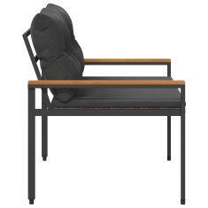 Vidaxl Zunanja klop 2 -Seater 116 x 67,5 x 72 cm poli ratan Temno siva