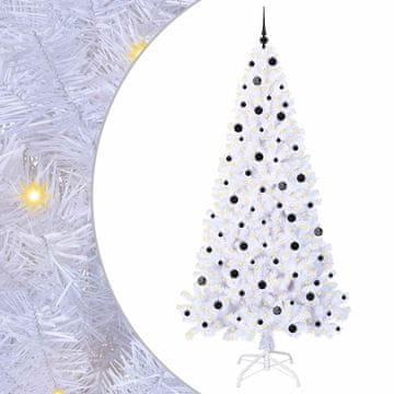 Vidaxl Umestno božično drevo med 300 LED Bela 240 cm PVC in jeklo