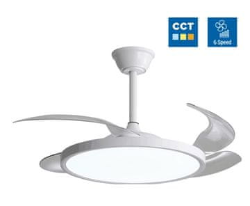 Optonica Stropni ventilator z LED svetilko 36W CCT bel + daljinski upravljalnik
