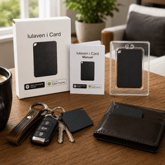 VYZIO® Komplet 4 pametnih sledilnih kartic za denarnico in prtljago, IP67 vodoodporne, brezžično polnjenje, Apple Find My/Android Find Hub | F4INDMEPRO