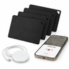 VYZIO® Komplet 4 pametnih sledilnih kartic za denarnico in prtljago, IP67 vodoodporne, brezžično polnjenje, Apple Find My/Android Find Hub | F4INDMEPRO