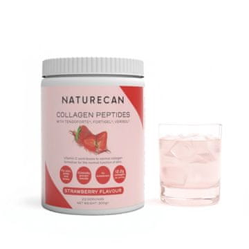 Naturecan kolagen v prahu, jagoda, 300g 12,2g na porcijo, tip I in III