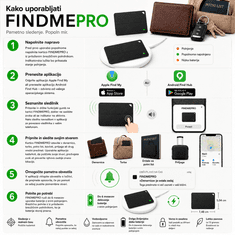 VYZIO® Komplet 4 pametnih sledilnih kartic za denarnico in prtljago, IP67 vodoodporne, brezžično polnjenje, Apple Find My/Android Find Hub | F4INDMEPRO