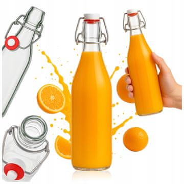 B.U. Okrogla steklenička s sponko - 500 ml