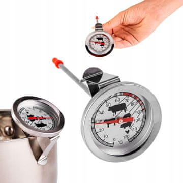 B.U. Termometer z merilno uro in sponko (dolžina sonde 130 mm)