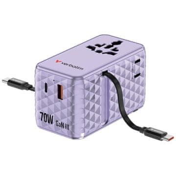 Verbatim VERBATIM POTOVALNI ADAPTER ZA TELEFONE, PRENOSNIKE IN EU, UK, ZDA, 1X USB-C, 2X USB-C