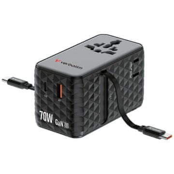 Verbatim VERBATIM POTOVALNI ADAPTER ZA TELEFONE, PRENOSNIKE IN EU, UK, ZDA, 1X USB-C, 2X USB-C