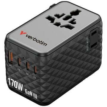Verbatim VERBATIM ADAPTER EU VB ZDA ZA MAGSAFE 2XUSB-A 3XUSB-C 170W PD FAST