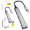 DUDAO DUDAO HUB 4W1 USB-C - 4X USB-A (3 X USB2.0 / USB3.0) 6,3CM CZARNY (A16T)