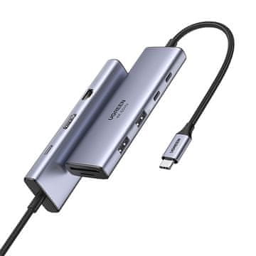 Ugreen UGREEN HUB USB-C 3X USB HDMI VGA RJ45 SD/TF PD 100W ZA IPHONE