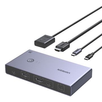 Ugreen Ugreen CM731 2-v-1 USB-C + HDMI KVM stikalo