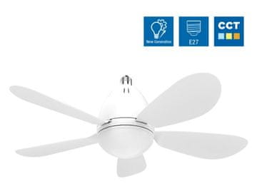 Optonica Ventilator z LED osvetlitvijo za navoj E27 – 12W CCT + daljinski upravljalnik